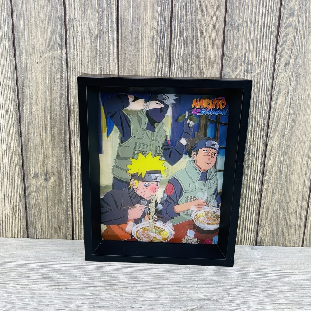 Naruto & Friends Eating Ramen Poster Framed Naruto Shippuden